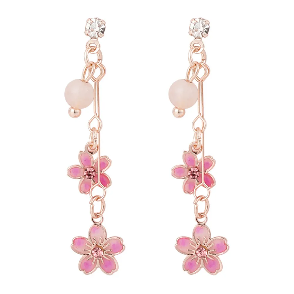 New Sweety Earrings Girl's Pink Flower Small Fashion Female Hanging Dangle Cherry Blossom Earrings Elegant Jewelry Accessory
New Sweety Earrings Girl's Pink Flower Small Fashion Female Hanging Dangle Cherry Blossom Earrings Elegant Jewelry Accessory