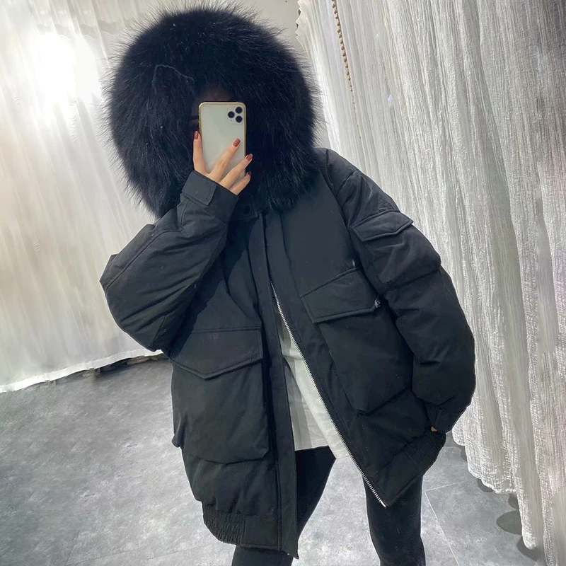 2022 New Winter Women White Duck Down Coat Female Real Raccoon Fur Collar Short Parka Thicken Loose Puffer Jacket Hooded Outwear
2022 New Winter Women White Duck Down Coat Female Real Raccoon Fur Collar Short Parka Thicken Loose Puffer Jacket Hooded Outwear