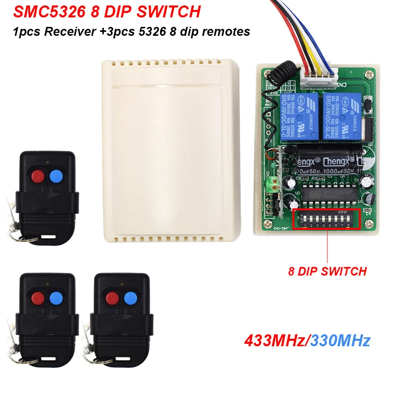 1 шт. SMC5326 8 DIP пульт дистанционного управления, 3 шт. 5326 8 dip 433 МГц и 330 МГЦ передатчик для ворот гаража
1 шт. SMC5326 8 DIP пульт дистанционного управления, 3 шт. 5326 8 dip 433 МГц и 330 МГЦ передатчик для ворот гаража