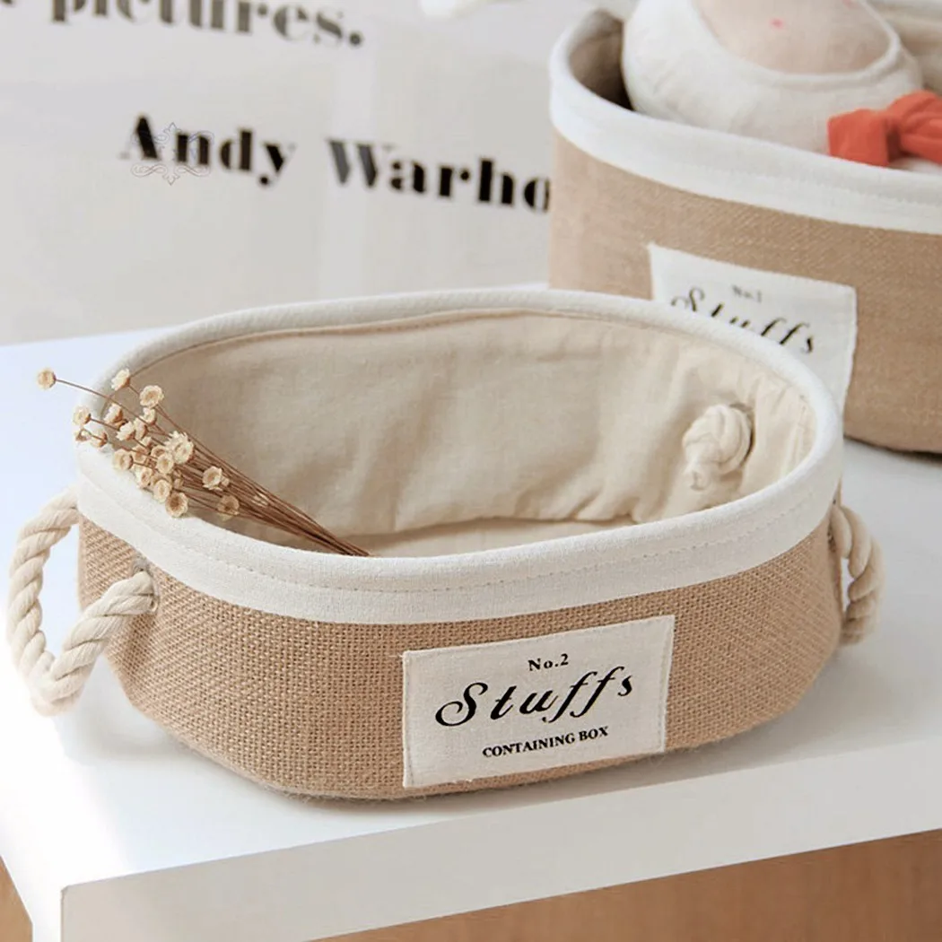 Storage Basket Fabric Sundries Snacks Basket With Rope Handle Portable Desktop Laundry Basket Kids Toy Sundries Storage
Storage Basket Fabric Sundries Snacks Basket With Rope Handle Portable Desktop Laundry Basket Kids Toy Sundries Storage