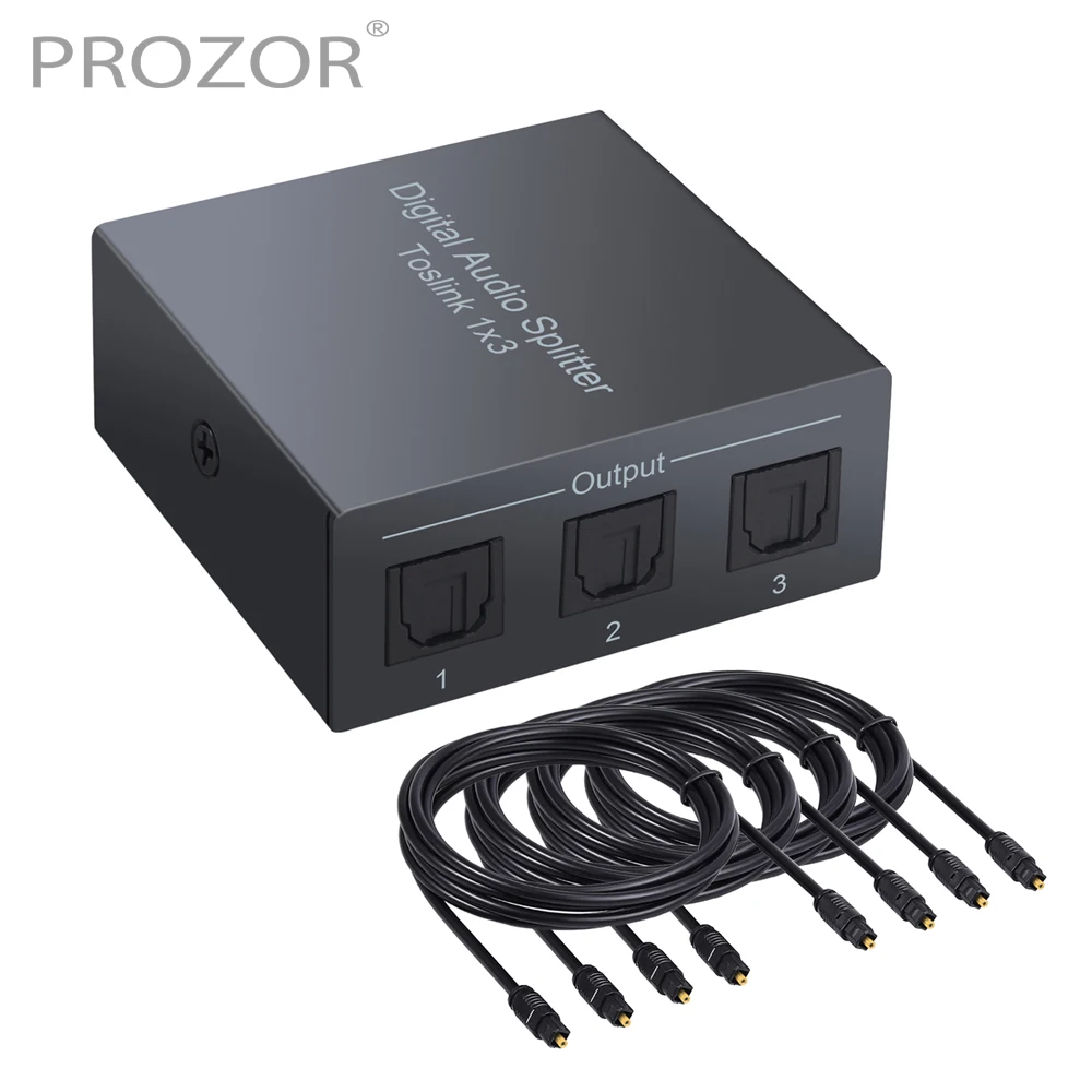 Оптический цифровой аудиоразветвитель PROZOR, SPDIF, 3 порта разделитель Toslink, 1 вход, 3 выхода, Поддержка порта LPCM 2,0 DTS с кабелем Toslink для HDTV
Оптический цифровой аудиоразветвитель PROZOR, SPDIF, 3 порта разделитель Toslink, 1 вход, 3 выхода, Поддержка порта LPCM 2,0 DTS с кабелем Toslink для HDTV