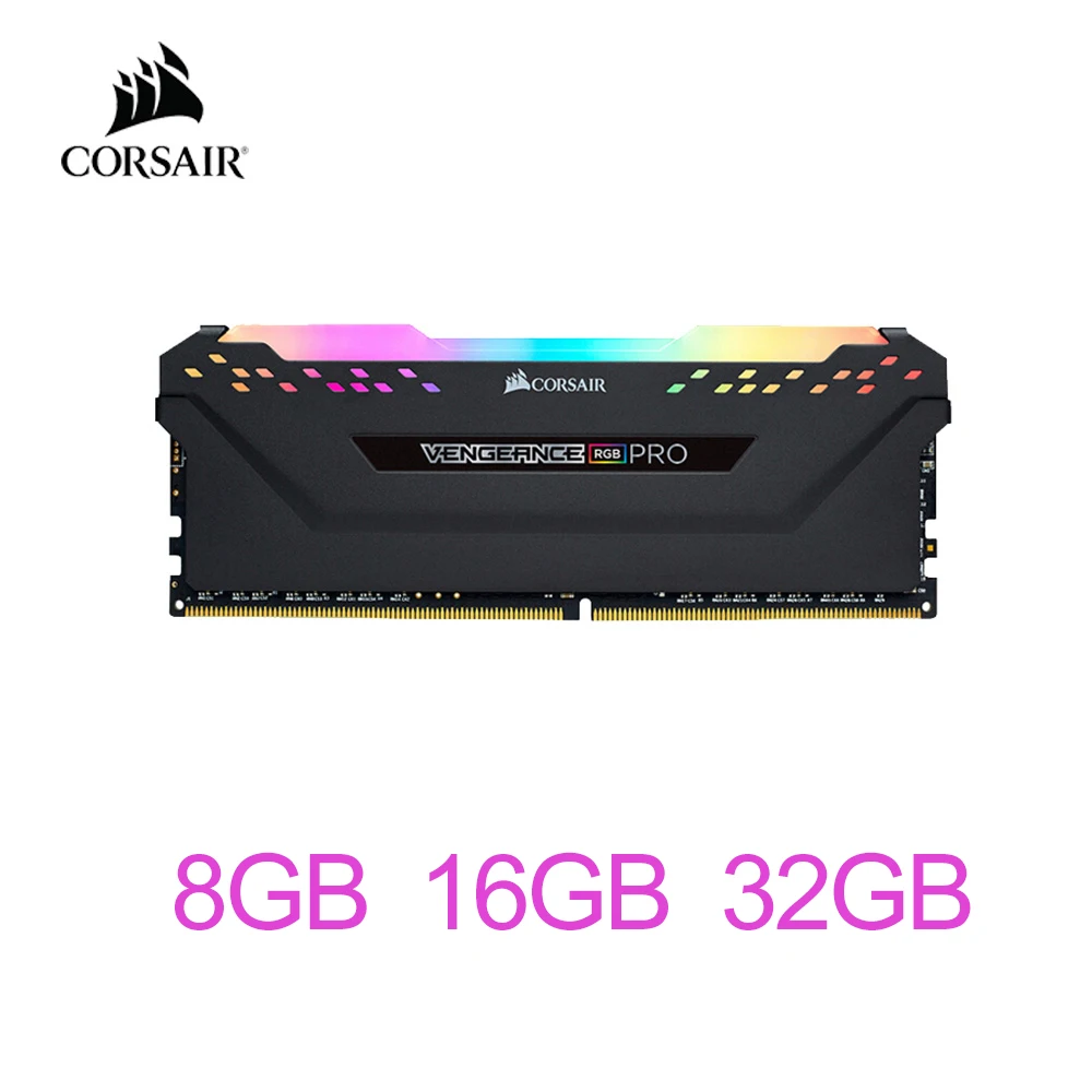 Фото Corsair Vengeance RGB Pro 8 ГБ 16 32 DDR4 3000 3200 3600 МГц настольная память черный|Оперативная память|