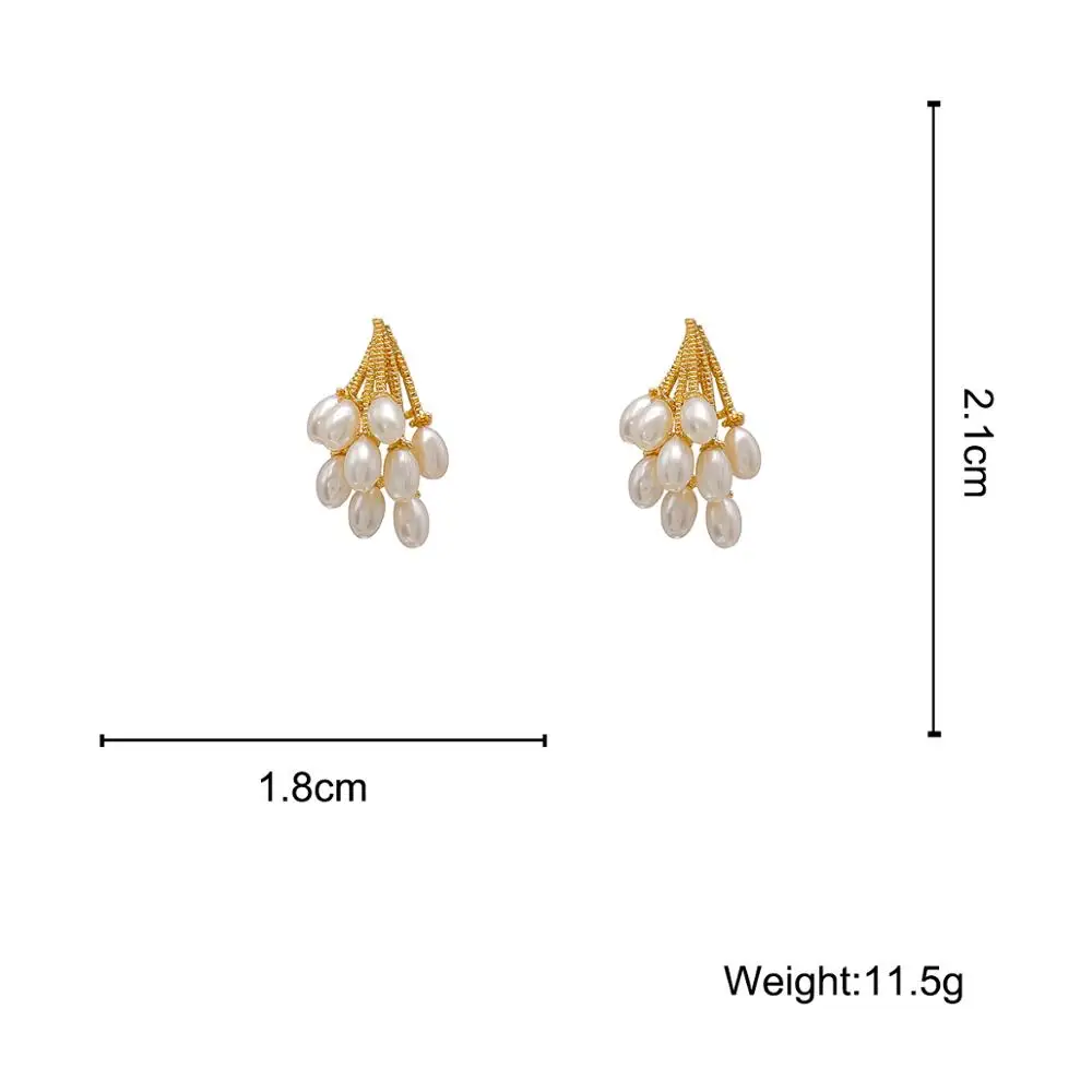 Lifefontier Baroque Pearl Drop Earrings Sweet Grapes Shape Geometric Dangle Earrings Metal Jewelry Oorbellen Gift for Women Girl
Lifefontier Baroque Pearl Drop Earrings Sweet Grapes Shape Geometric Dangle Earrings Metal Jewelry Oorbellen Gift for Women Girl