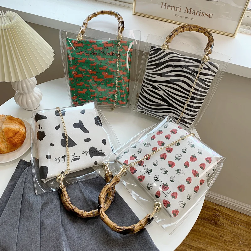 Fashion PVC Reusable Shopping Crossbody Bags for Women Bag Transparent Waterproof Shoulder Bag Large Capacity Handbags Purses 
Fashion PVC Reusable Shopping Crossbody Bags for Women Bag Transparent Waterproof Shoulder Bag Large Capacity Handbags Purses