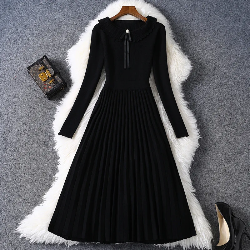 Autumn and Winter Fitted Waist Polka Dots V-neck Mid-Waist Solid Color Stitching Temperament Commute Mid-Length Dress
Autumn and Winter Fitted Waist Polka Dots V-neck Mid-Waist Solid Color Stitching Temperament Commute Mid-Length Dress