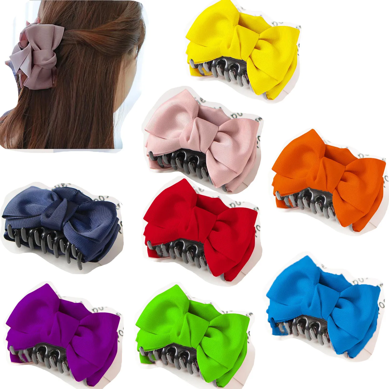 New double-sided Grosgrain ribbonbow hairpin duckbill clip hair catch claws hair accessory for women hair claw headgear
New double-sided Grosgrain ribbonbow hairpin duckbill clip hair catch claws hair accessory for women hair claw headgear