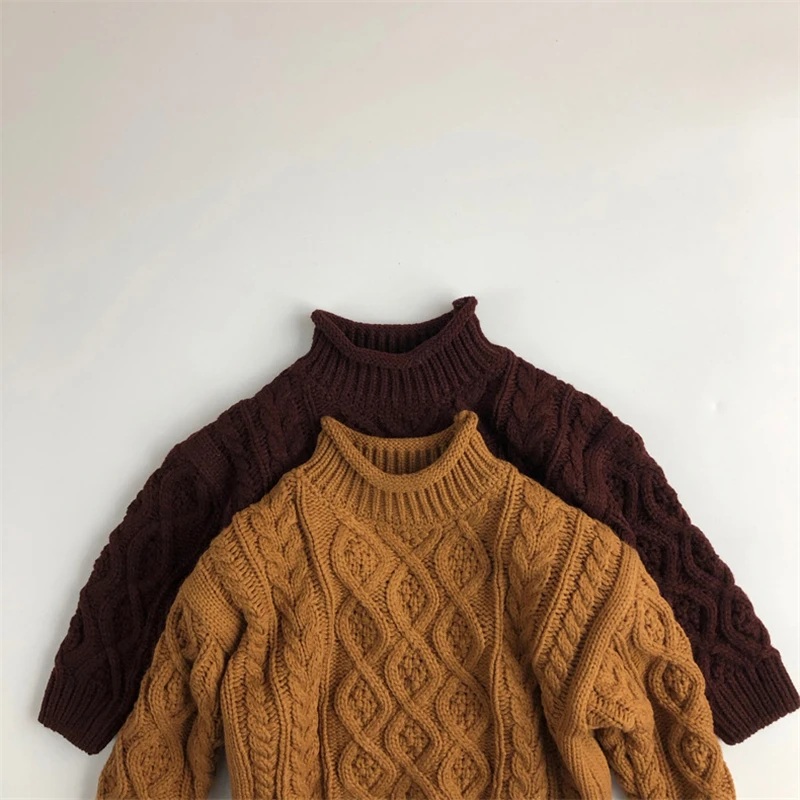2021 New Kids Sweaters Spring Winter Baby Boys Girls Warm Turtleneck Tops Thicken Knitted Bottoming Brown Coffee High Quality 
2021 New Kids Sweaters Spring Winter Baby Boys Girls Warm Turtleneck Tops Thicken Knitted Bottoming Brown Coffee High Quality