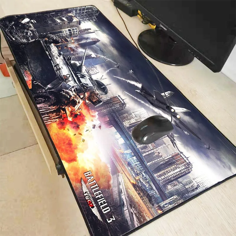 Большой игровой коврик XGZ для мыши и клавиатуры с эффектом боя компьютерный