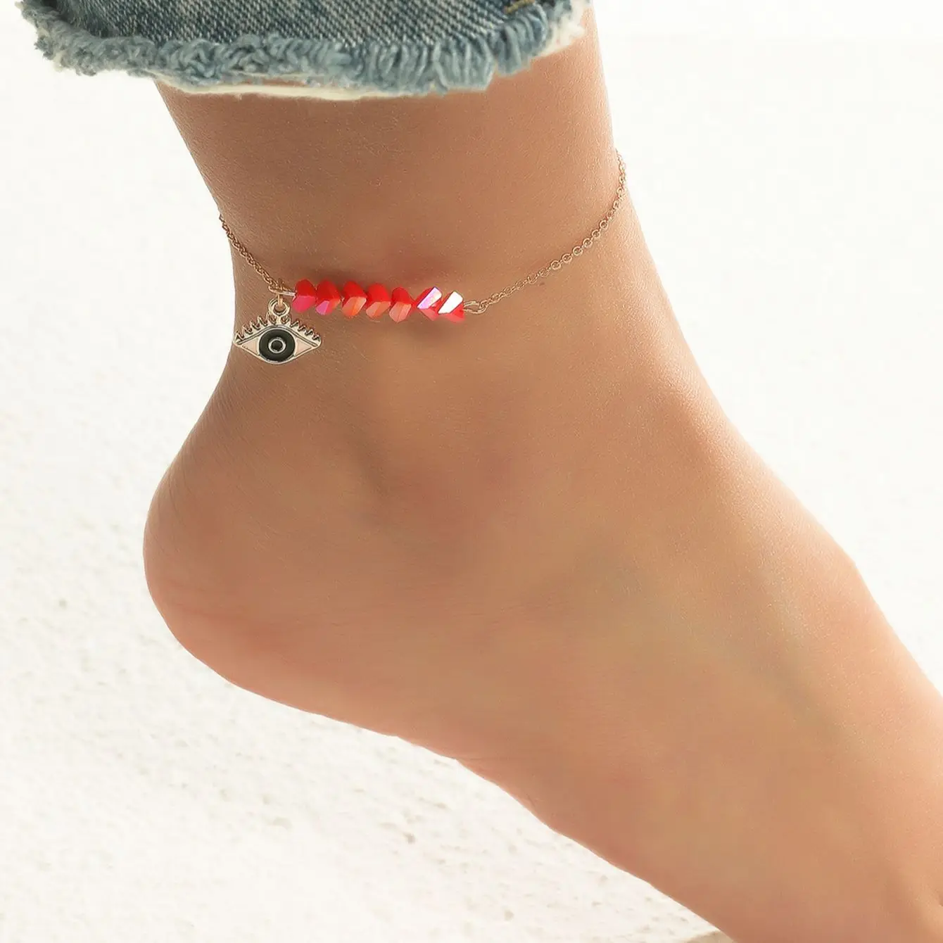 Gold chain evil eyes orange pink triangle crystal rose gold body chain foot chain ladies travel beach foot chain 1
Gold chain evil eyes orange pink triangle crystal rose gold body chain foot chain ladies travel beach foot chain 1