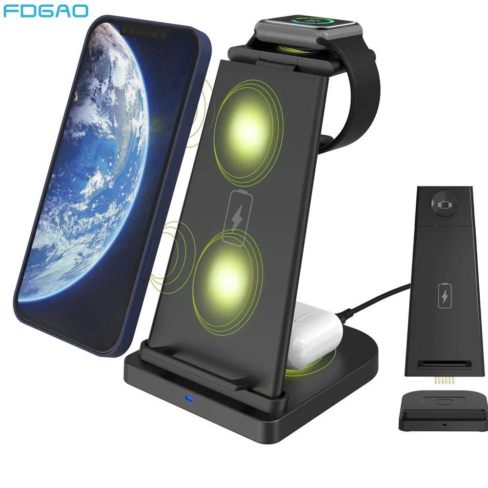 3 in 1 Wireless Charging Station for Airpods Pro Apple Watch 6 5 SE QI Fast Charger Stand Dock For iPhone 12 11 XS XR X 8 iWatch
3 in 1 Wireless Charging Station for Airpods Pro Apple Watch 6 5 SE QI Fast Charger Stand Dock For iPhone 12 11 XS XR X 8 iWatch