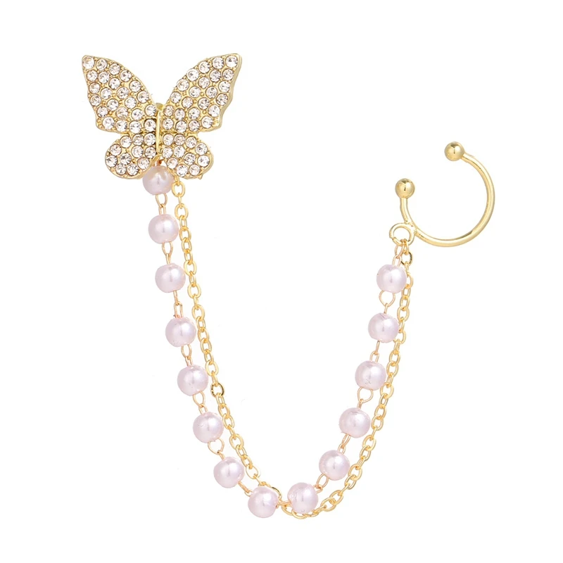 KISSWIFE Korean Fashion Cute Crystal Butterfly Hanging Earrings For Women Girl Metal Chain Ear Cuffs Piercing 2021 Trend Jewelry
KISSWIFE Korean Fashion Cute Crystal Butterfly Hanging Earrings For Women Girl Metal Chain Ear Cuffs Piercing 2021 Trend Jewelry