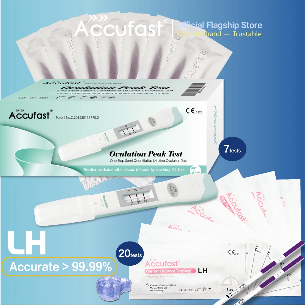 

ACCUFAST 7Pcs LH Ovulation Peak Predict Test + 20Pcs LH Ovulation Tests Home Use 99.99% Accurate One-step Pregnancy Test Kit