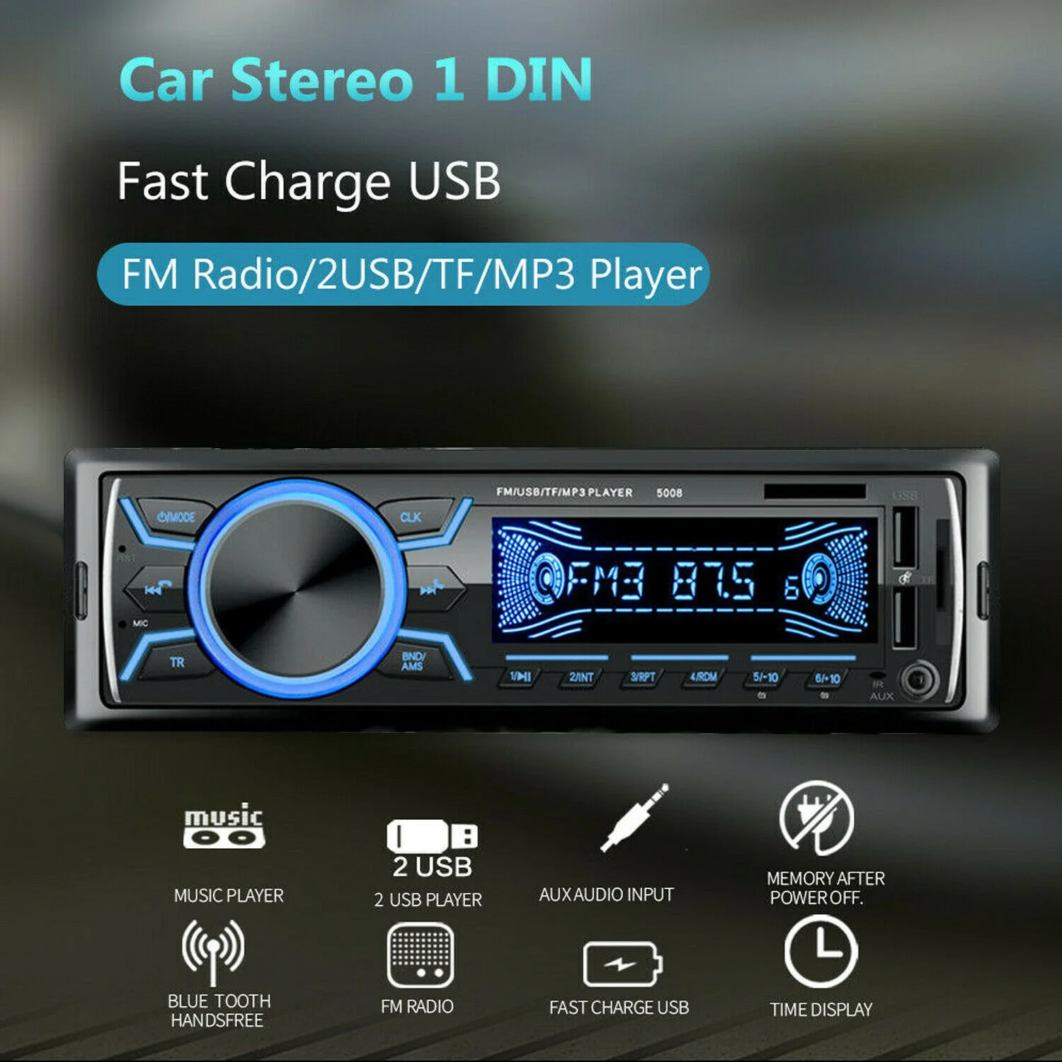Автомагнитола 1 DIN, Bluetooth, стерео MP3-плеер, 2USB/TF/FM, не CD, 7 цветов, автомобильный радиоприемник
Автомагнитола 1 DIN, Bluetooth, стерео MP3-плеер, 2USB/TF/FM, не CD, 7 цветов, автомобильный радиоприемник