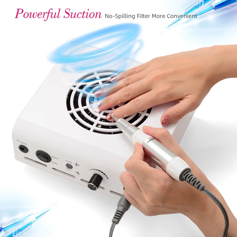 80W 2-IN-1 Nail Vacuum Cleaner Nail Dust Collector 35000PRM Nail Drill Machine Dust Suction Manicure Pedicure Nail Art Equipment
80W 2-IN-1 Nail Vacuum Cleaner Nail Dust Collector 35000PRM Nail Drill Machine Dust Suction Manicure Pedicure Nail Art Equipment