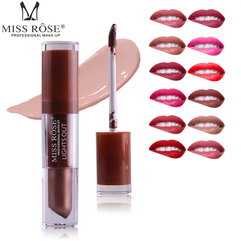

MISS ROSE matte matte non-sticky cup lip gloss 24 colors waterproof and not easy to decolorize lip glaze