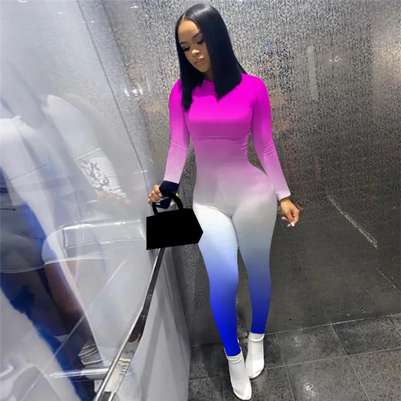 Imcute Women Gradient Print Long Sleeve Bodycon Jumpsuit Bandage Skinny Jumpsuit Streetwear Autumn Winter Romper Outfits New
Imcute Women Gradient Print Long Sleeve Bodycon Jumpsuit Bandage Skinny Jumpsuit Streetwear Autumn Winter Romper Outfits New