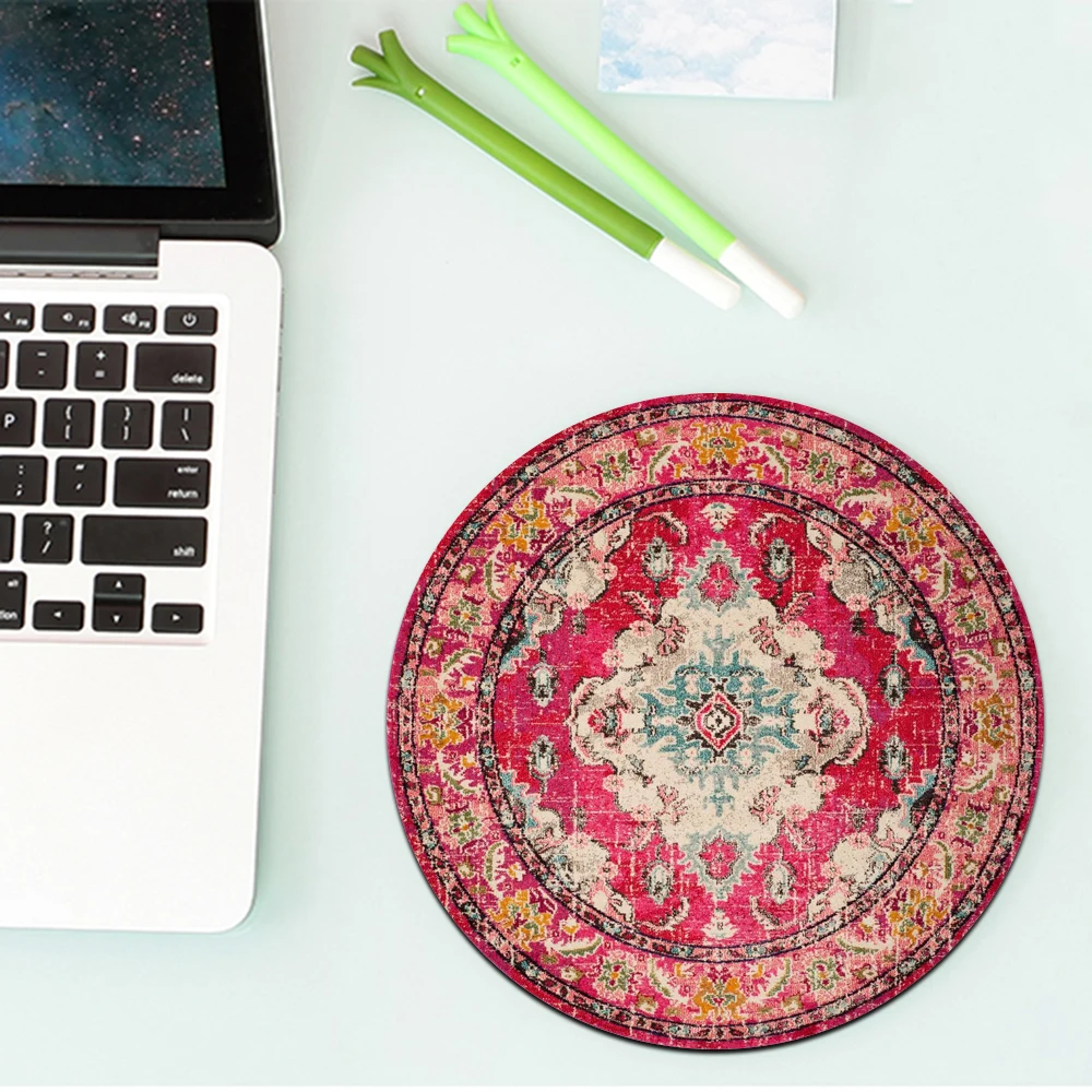 

MRGLZY Round Retro Persian Notebook Computer Gaming 200x200MM Mouse Pad Computer Mouse Pad Computer Desk Pad Small Mouse Pad