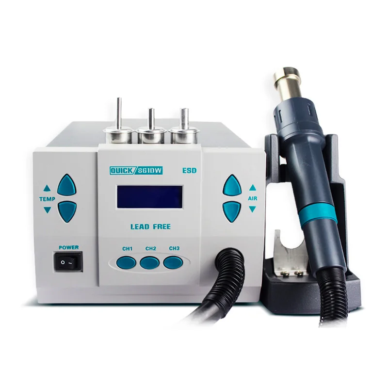 

Quick 861DW Hot Air Soldering Station Microcomputer Temperature Hot Air Gun Rework Station Electric Soldering Iron For Phone Wel
