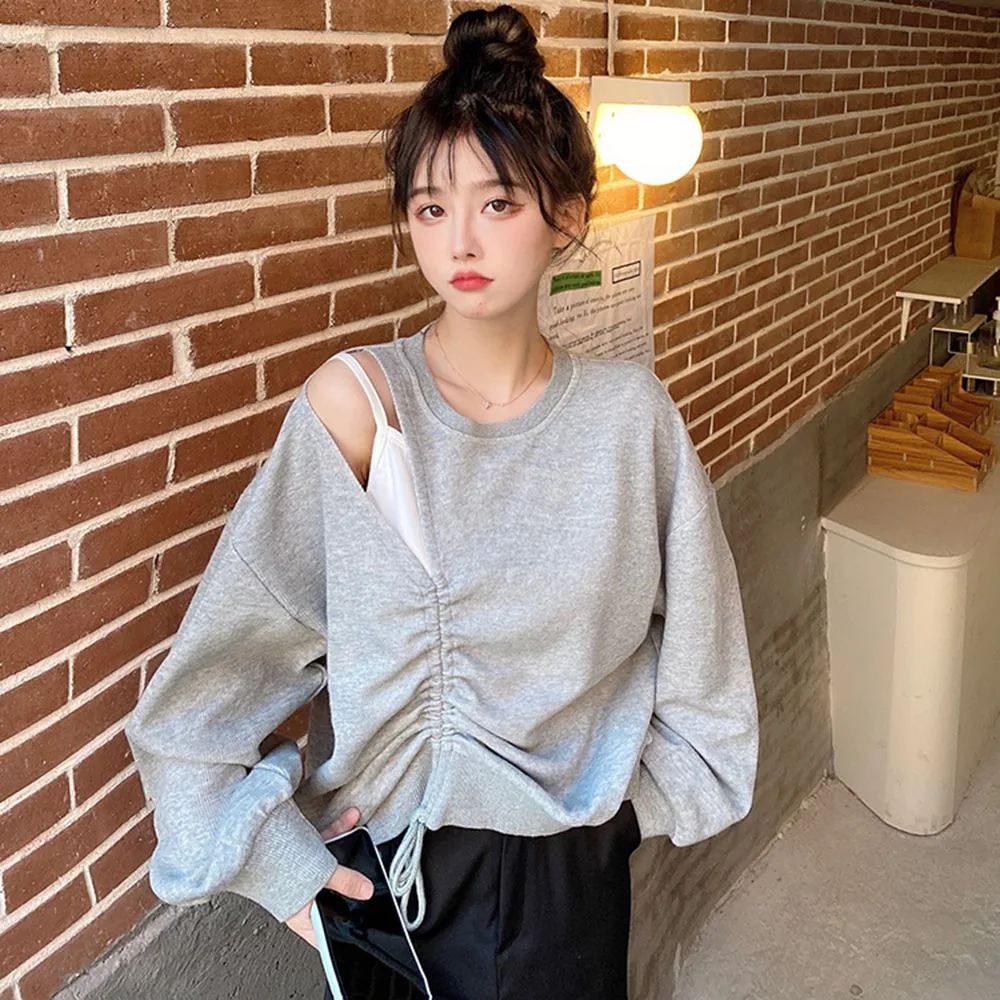 Japanese Korean Version 2021 Casual Hoodie Fashion Loose Designer All-match Drawstring Strapless Round Neck Long Sleeve
Japanese Korean Version 2021 Casual Hoodie Fashion Loose Designer All-match Drawstring Strapless Round Neck Long Sleeve