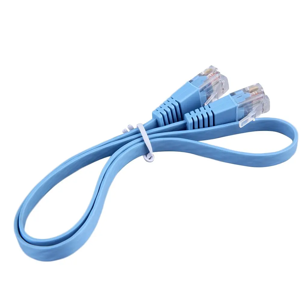 

RJ45 CAT6 8P8C Flat Ethernet Patch Network Lan Cable Various Length 0.5M/1M/2M/5M/10M Cable Blue Free Shipping