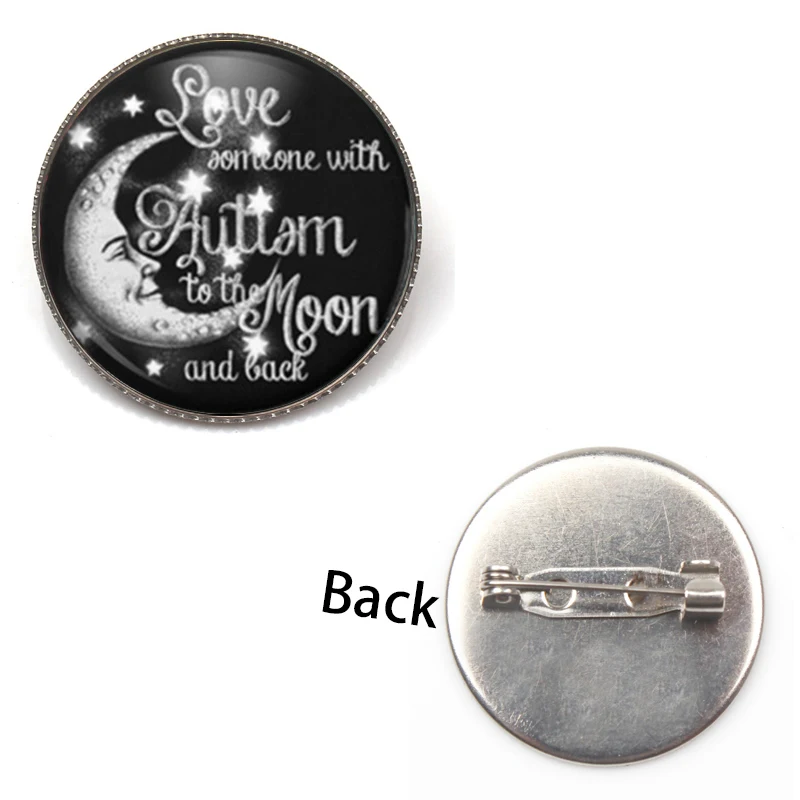 New Love Autism People To The Moon and Back Photos Bronze Brooch Convex Round Glass Badge Fashion Men Women Gift Souvenir
New Love Autism People To The Moon and Back Photos Bronze Brooch Convex Round Glass Badge Fashion Men Women Gift Souvenir
