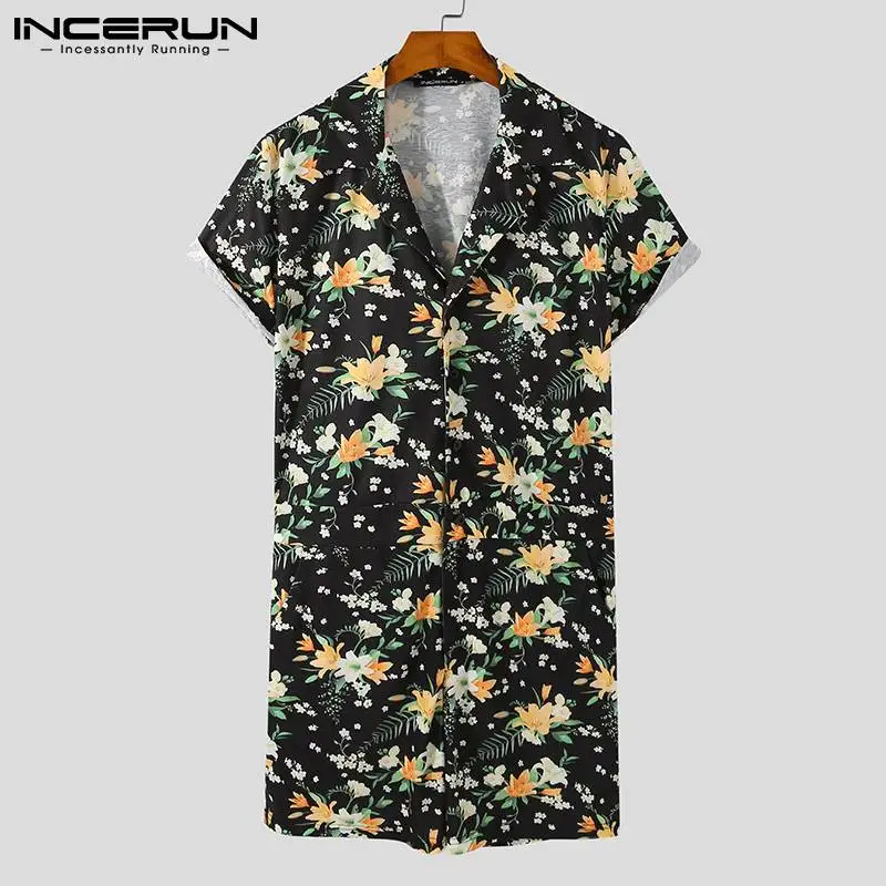 INCERUN Summer Men Rompers Printing Lapel Short Sleeve Streetwear 2021 Casual Jumpsuits Breathable Vacation Hawaiian Overalls
INCERUN Summer Men Rompers Printing Lapel Short Sleeve Streetwear 2021 Casual Jumpsuits Breathable Vacation Hawaiian Overalls