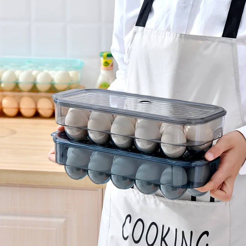 PET Plastic Household Egg Storage Box Fresh-keeping Egg Box Fridge 16 Grid Egg Storage Container With Lid
PET Plastic Household Egg Storage Box Fresh-keeping Egg Box Fridge 16 Grid Egg Storage Container With Lid