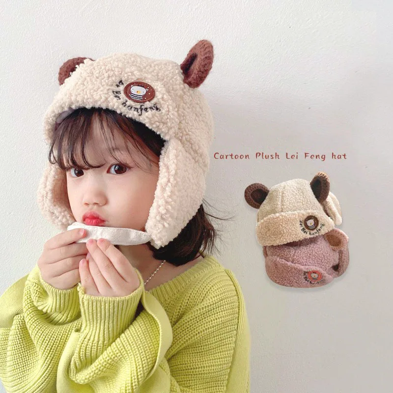 

Korean Winter Warm Baby Hats Lamb Infant Toddlers Boys Girls Beanies Cartoon Adjustable Caps Eargflap Hat Baby Autumn Bonnet