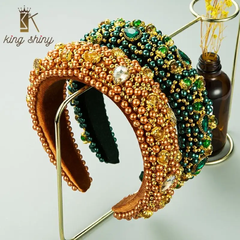 Gorgeous Baroque Full Simulated Pearl Headband for Woman Vintage Sparkly Crystal Sponge Hairband Female Party Hair Accessories
Gorgeous Baroque Full Simulated Pearl Headband for Woman Vintage Sparkly Crystal Sponge Hairband Female Party Hair Accessories