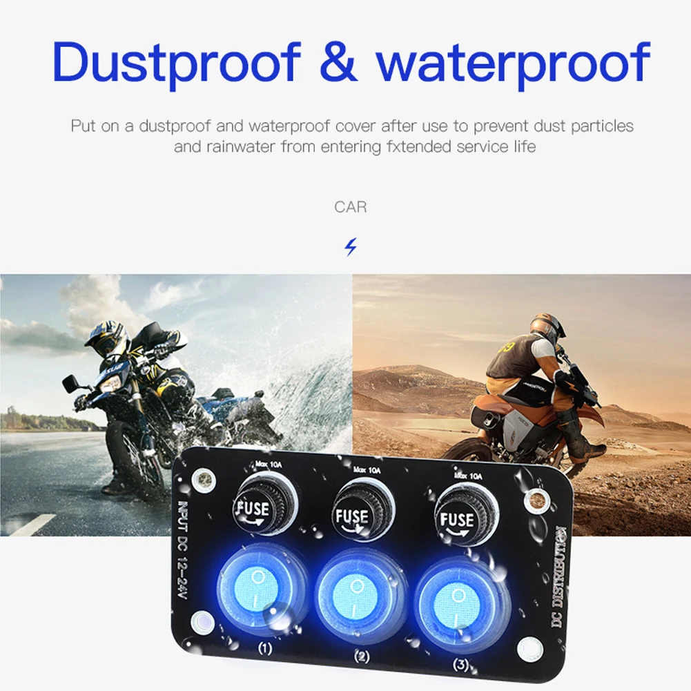 LED Toggle Rocker Switch Panel ater proof dust-proof With 10A fuse, suitable for cars, trucks, SUVs, boats
LED Toggle Rocker Switch Panel ater proof dust-proof With 10A fuse, suitable for cars, trucks, SUVs, boats