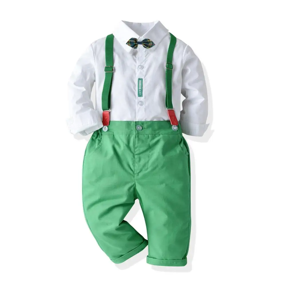 Fashion Boys Clothes Long Sleeve Shirt Green Pants Set Child Fall Costume 2021 Toddler Kids Outfits Children Holiday Kits
Fashion Boys Clothes Long Sleeve Shirt Green Pants Set Child Fall Costume 2021 Toddler Kids Outfits Children Holiday Kits