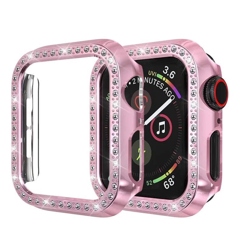 PC Алмазный чехол для Apple Watch 4 крышка 44 мм 40 пластиковый защитный рамка iWatch серии