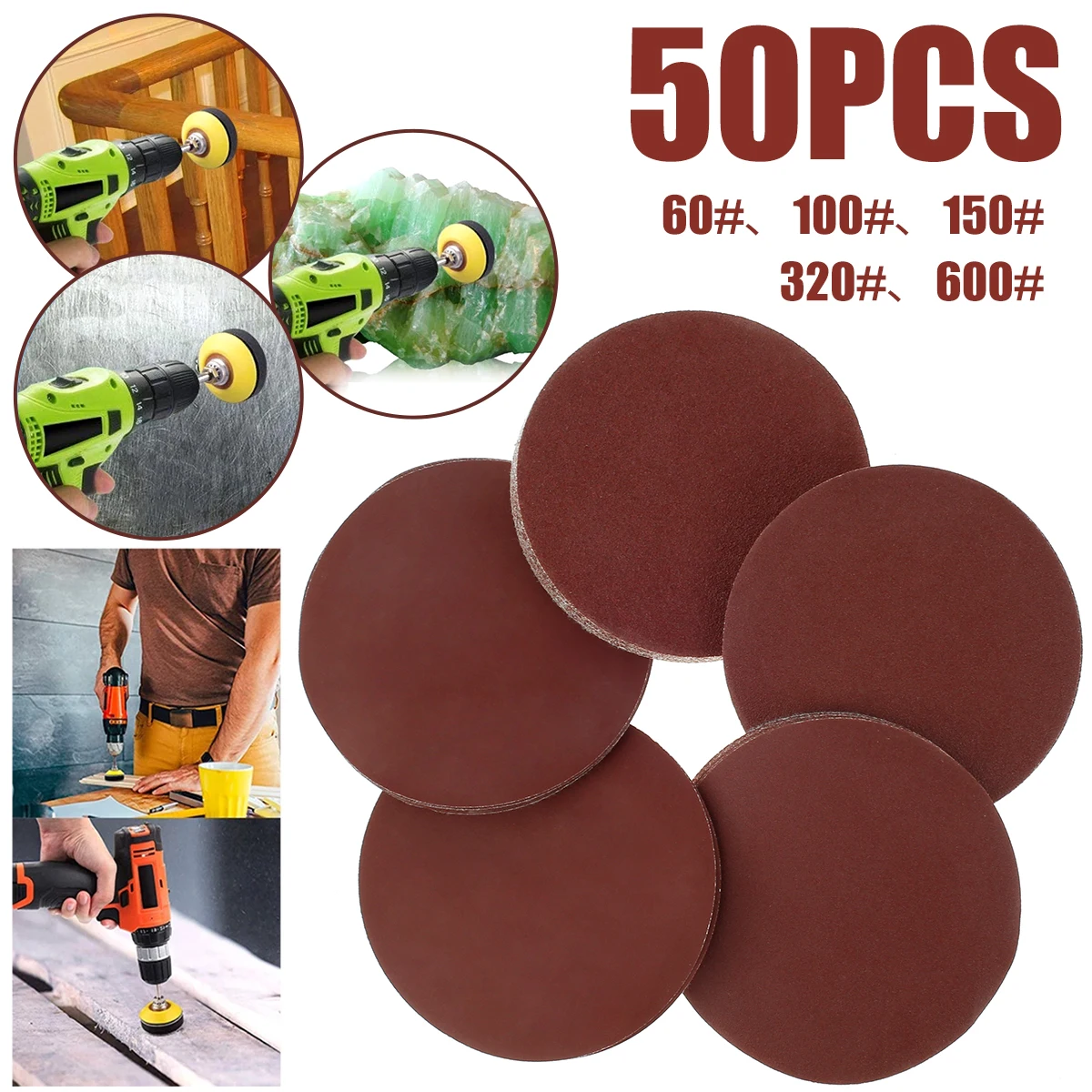 50PCS Sanding Disc 150mm 6Inch Sanding Discs Hook Loop SandpaperGrit 60/100/150/320/600 Grits Round Sandpaper Disk Sand Sheet
50PCS Sanding Disc 150mm 6Inch Sanding Discs Hook Loop SandpaperGrit 60/100/150/320/600 Grits Round Sandpaper Disk Sand Sheet