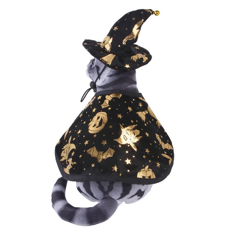 Pet Halloween Costume Cape And Wizard Hat Creative Decor Dog Performance Costume For Holiday Cosplay Pet Costumes
Pet Halloween Costume Cape And Wizard Hat Creative Decor Dog Performance Costume For Holiday Cosplay Pet Costumes