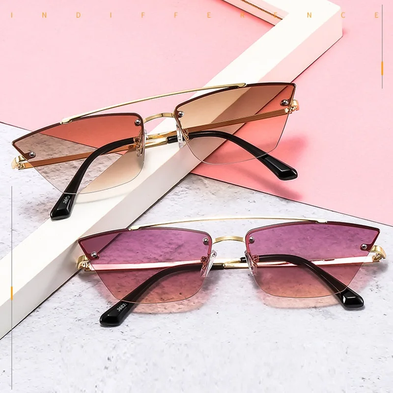 Retro Semi-Rimless Cat Eye Sunglasses Women Small Metal Frame Square Sun Glasses Luxury Traveling Driving Eyewear Shades UV400
Retro Semi-Rimless Cat Eye Sunglasses Women Small Metal Frame Square Sun Glasses Luxury Traveling Driving Eyewear Shades UV400