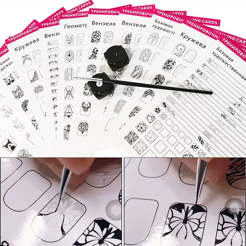 Nail Art Practice Lines Drawing Painting Template Learning Book Manicure Salon Tools Nails Accessoires 
Nail Art Practice Lines Drawing Painting Template Learning Book Manicure Salon Tools Nails Accessoires