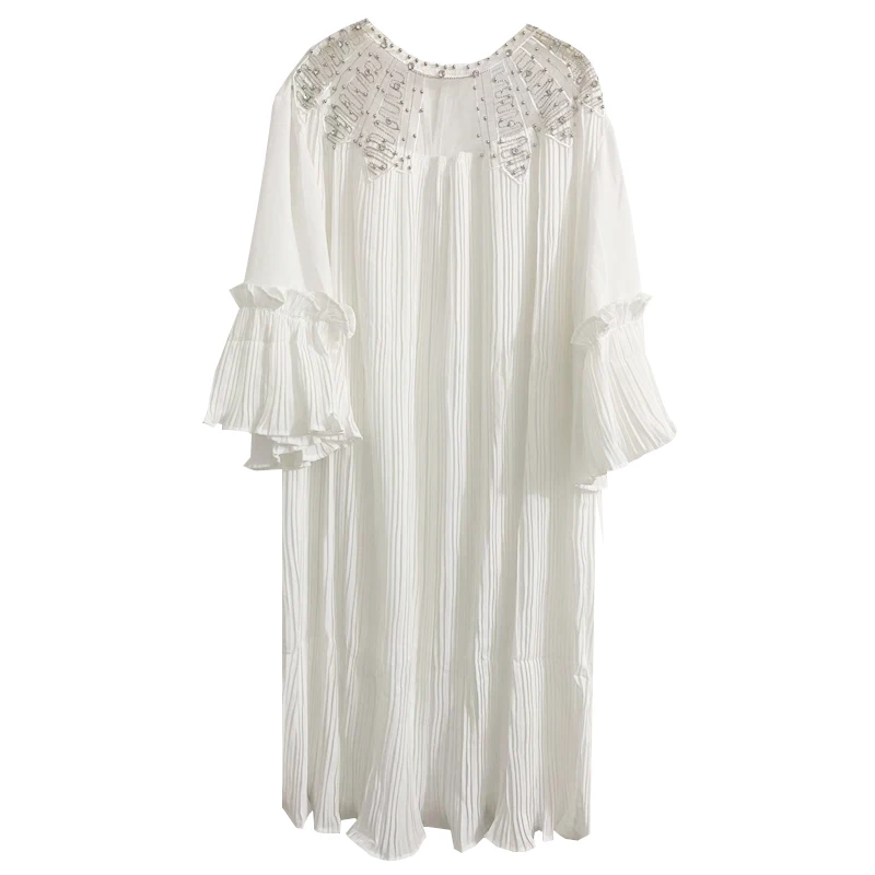 JKKFZY Women's Loose Plus Size Beaded White Short-Sleeved Chiffon Mid-Length Casual 3XL 4XL 5XL 6XL Party Dresses Vestidos
JKKFZY Women's Loose Plus Size Beaded White Short-Sleeved Chiffon Mid-Length Casual 3XL 4XL 5XL 6XL Party Dresses Vestidos