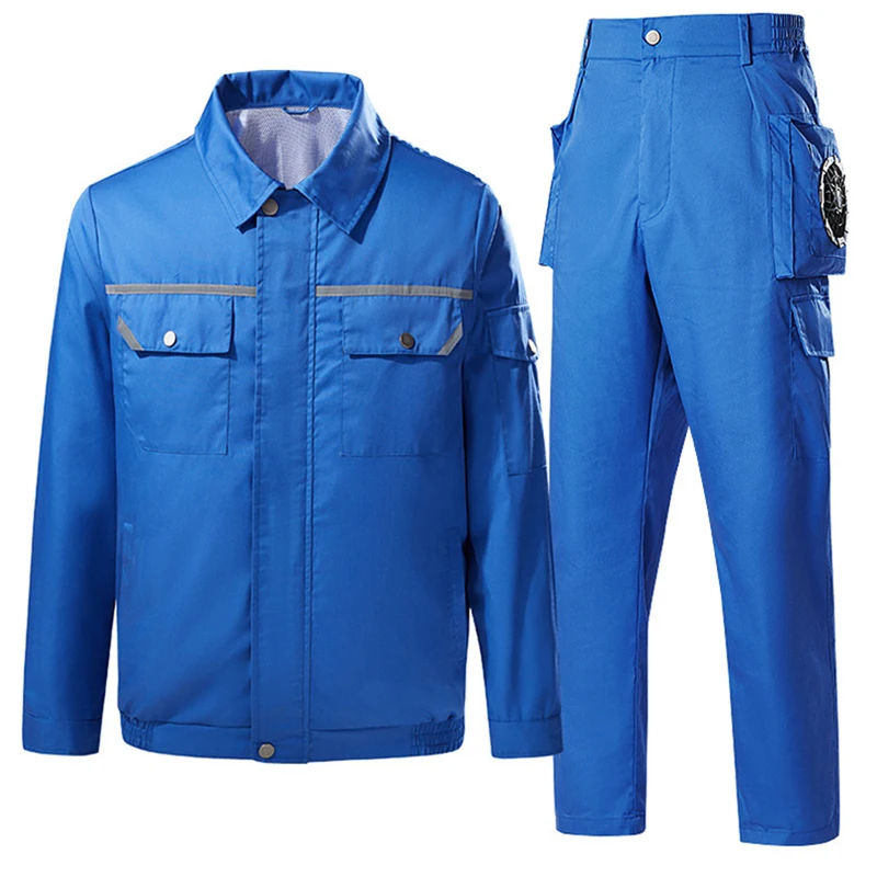 Cooling Fan Work clothes suit men's long-sleeved wear-resistant thickening workshop Air Conditioning tooling staff suit men 
Cooling Fan Work clothes suit men's long-sleeved wear-resistant thickening workshop Air Conditioning tooling staff suit men