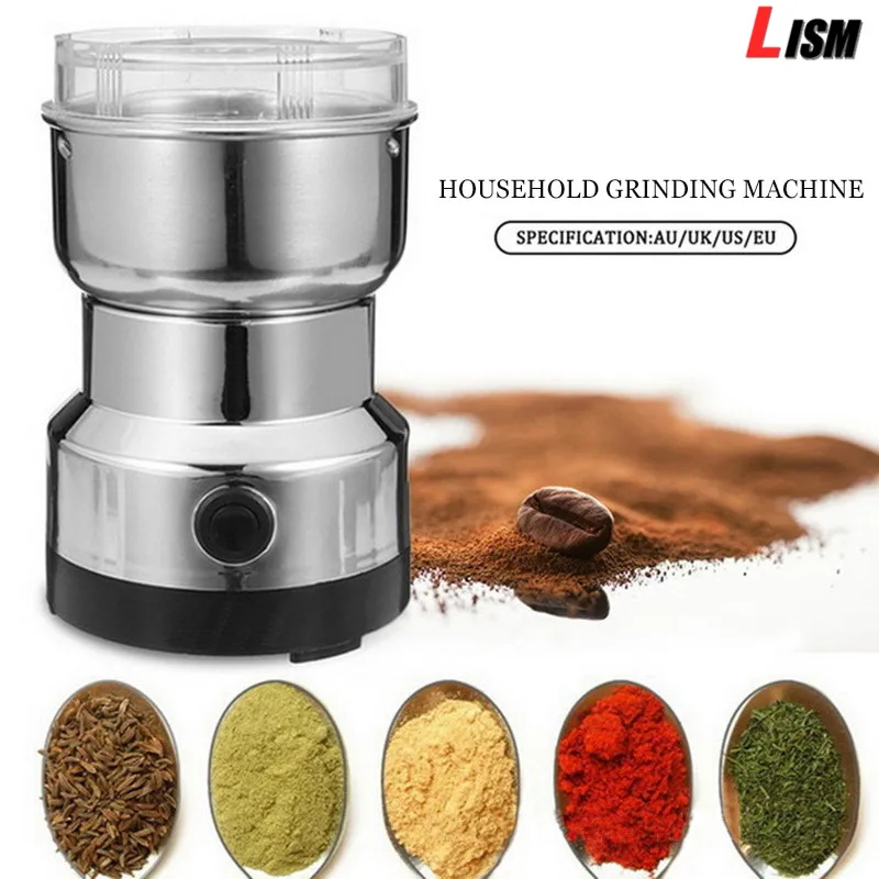 Stainless Coffee Grinder Electric Mini Pepper Spice Mill Pepper Grinding Coffee Makers Multifunctional Milling Machine Kitchen 
Stainless Coffee Grinder Electric Mini Pepper Spice Mill Pepper Grinding Coffee Makers Multifunctional Milling Machine Kitchen