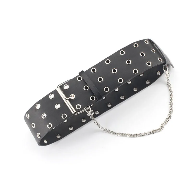Women wide Leather waist corset female Fashion punk style three row hole pin buckle Belt Chain ladies dress waistband accessory
Women wide Leather waist corset female Fashion punk style three row hole pin buckle Belt Chain ladies dress waistband accessory