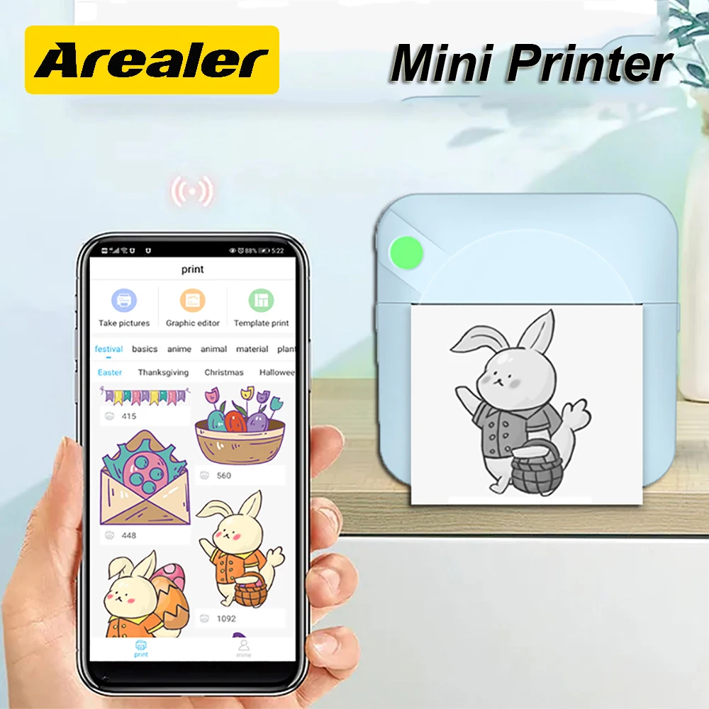 Portable Thermal Printer Bluetooth Wireless Printer Mini Photo Pictures Printer For Mobile Phone Android iOS 58mm Pocket Machine
Portable Thermal Printer Bluetooth Wireless Printer Mini Photo Pictures Printer For Mobile Phone Android iOS 58mm Pocket Machine