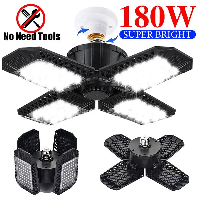 Smuxi 180W LED Garage Light 360 Degrees Deformable Ceiling Light For Home Warehouse Workshop Folding Three-Leaf Deformation Lamp
Smuxi 180W LED Garage Light 360 Degrees Deformable Ceiling Light For Home Warehouse Workshop Folding Three-Leaf Deformation Lamp