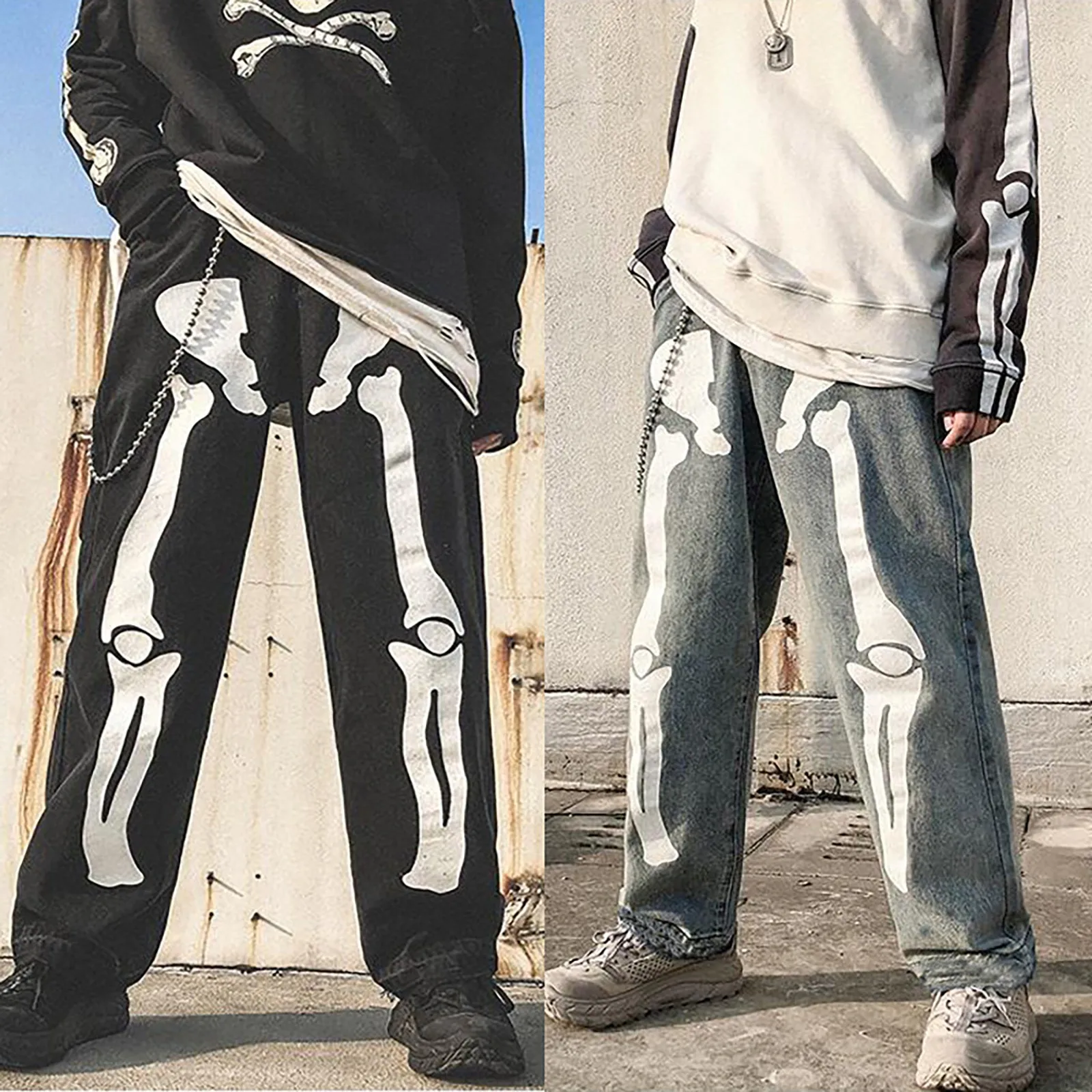 Men And Women's Washed Wide Leg Trousers Fashion High Waist Slim Straight Street Trend Personality Skull print Casual Jeans
Men And Women's Washed Wide Leg Trousers Fashion High Waist Slim Straight Street Trend Personality Skull print Casual Jeans