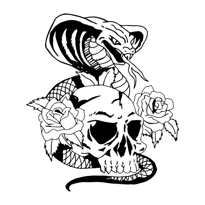 Car Sticker Thriller Cobra and Skull Rose Fun Decoration PVC Car Sticker Waterproof Cover Scratch Black/White, 25cm*22cm
Car Sticker Thriller Cobra and Skull Rose Fun Decoration PVC Car Sticker Waterproof Cover Scratch Black/White, 25cm*22cm
