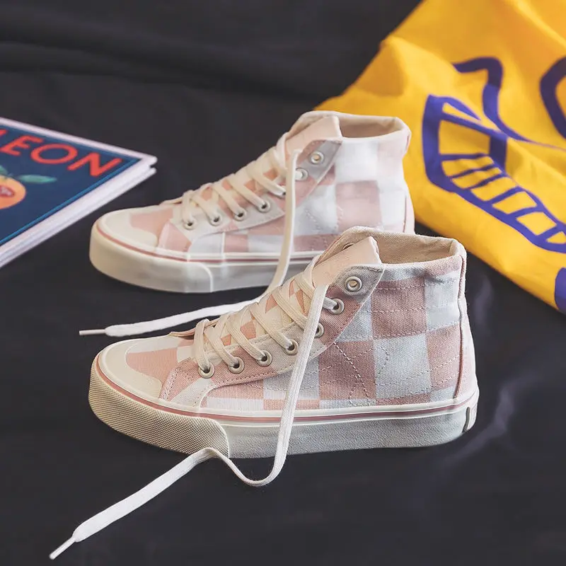 Pink Shoes Girls Women's Sneakers Plaid Sport Spring Kawaii Tennis Female Casual Flats Running Basket Vulcanize Lolita Boots
Pink Shoes Girls Women's Sneakers Plaid Sport Spring Kawaii Tennis Female Casual Flats Running Basket Vulcanize Lolita Boots