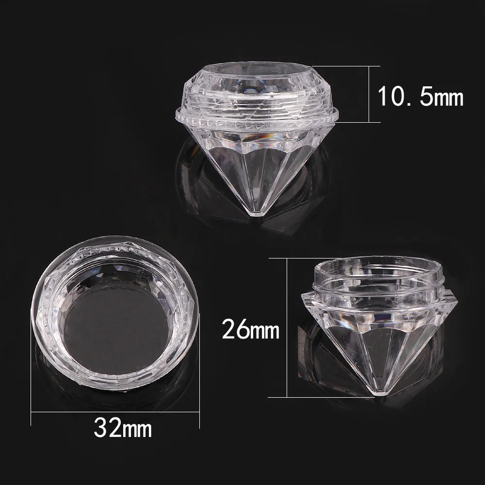10Pcs/set Plastic Transparent Diamond Cream Box Portable Travel Cream Bottle Women Jewelry Storage DIY Crystal Beads Boxes
10Pcs/set Plastic Transparent Diamond Cream Box Portable Travel Cream Bottle Women Jewelry Storage DIY Crystal Beads Boxes
