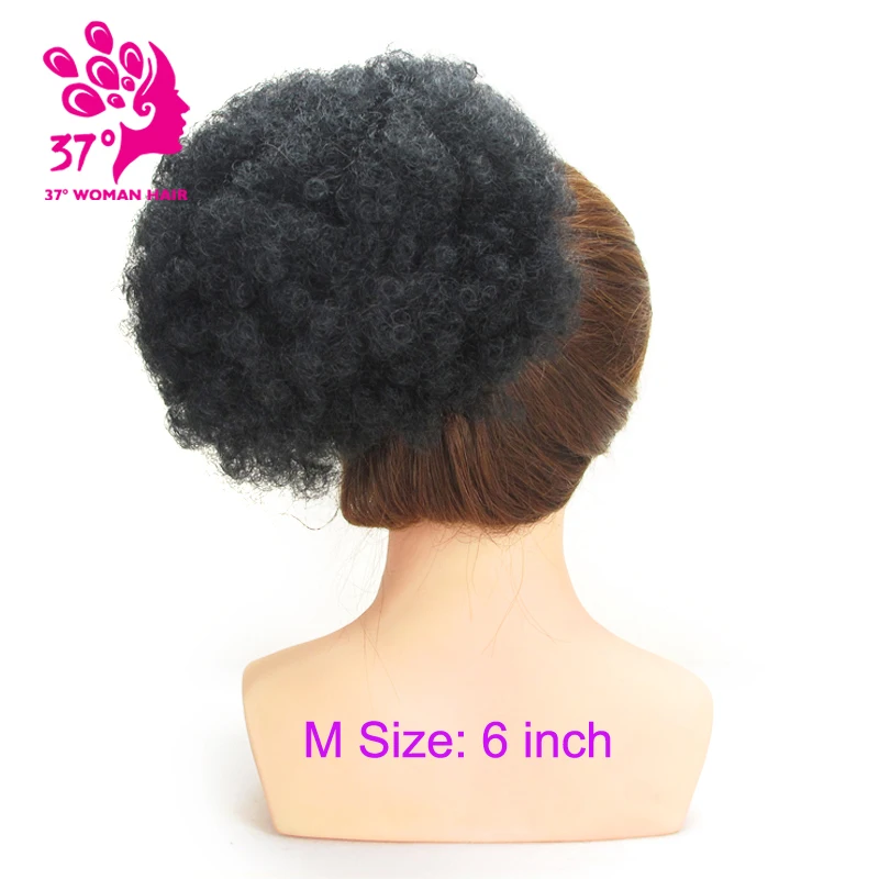 Синтетический шиньон с высокой буфами для кудрявых волос в стиле афро шиньоны