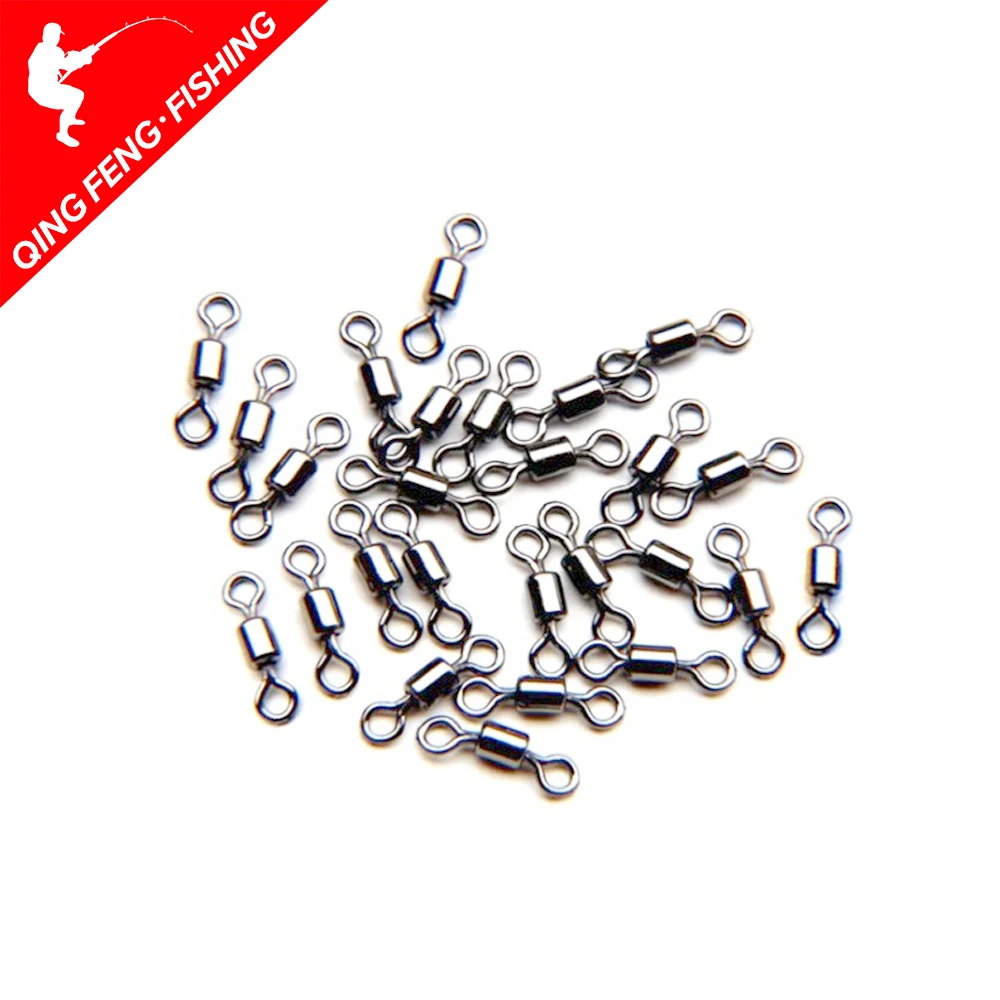 

30/50pcs Fishing Barrel Bearing Rolling Swivel Solid Ring LB Lures Connector 11 Size