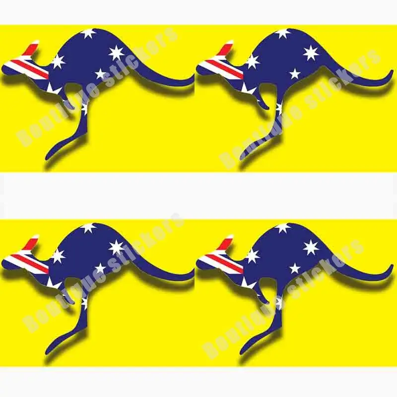 

4-piece Set of Australia Day Kangaroo Flag Straya Indigenous First Ship Vinyl Die Cut Car Sticker Body Car Window Decoration PVC
