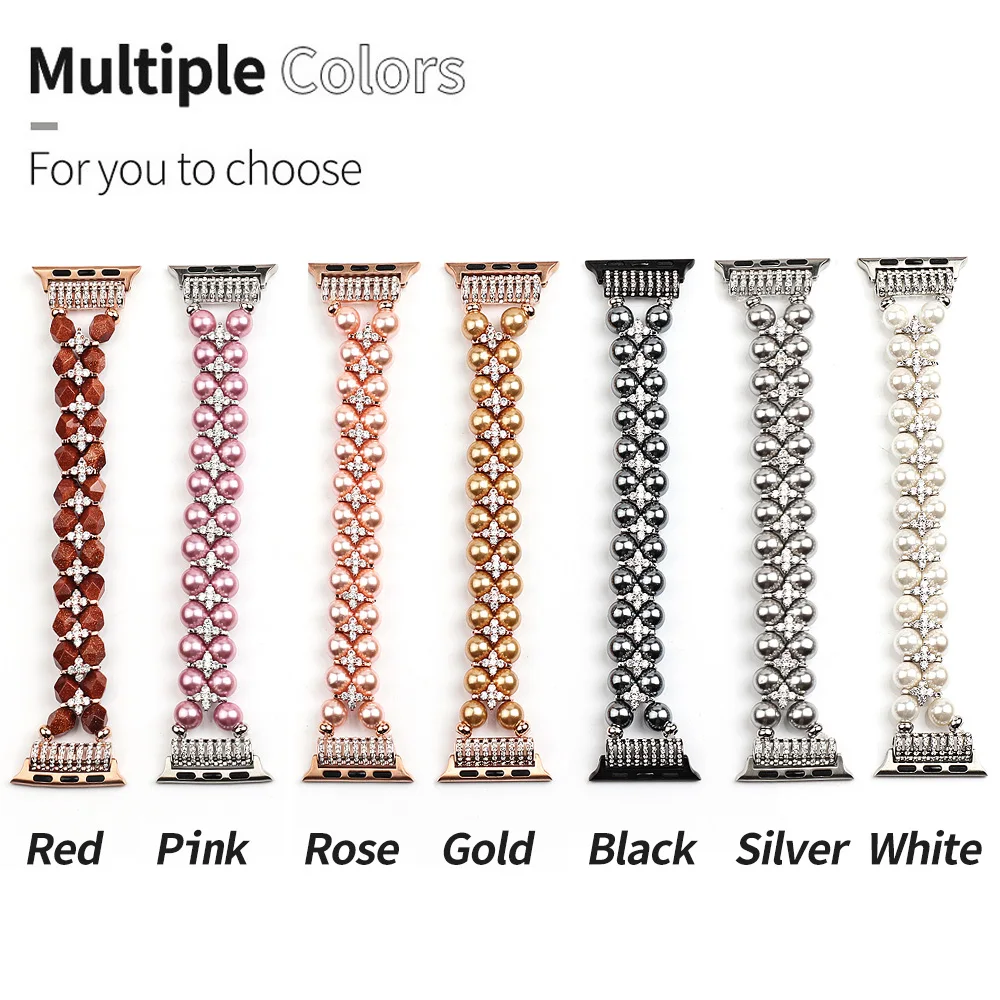 For Apple Watch Band 40mm 44mm 38mm 42mm Beads Faux Pearl Strap for iWatch Series 5 4 3 2 Bracelet Women Jewelry Wrist Belt
For Apple Watch Band 40mm 44mm 38mm 42mm Beads Faux Pearl Strap for iWatch Series 5 4 3 2 Bracelet Women Jewelry Wrist Belt